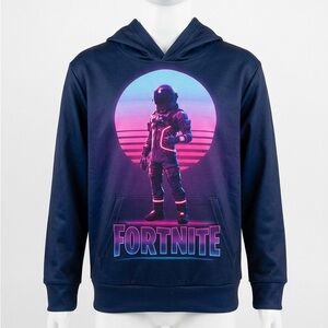 🤩Fortnite Dark Voyager Synthwave Hoodie Boys Youth L Neon Graphic Sweatshirt